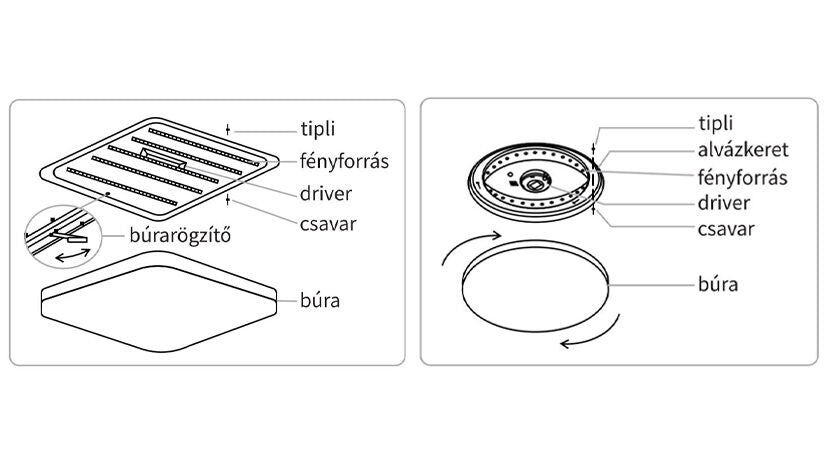 Modee LED Deckenleuchte 2x48W 3CCT 2700K-6500K 9120 Lumen IP20 Ø510x75mm Braun mit Fernbedienung