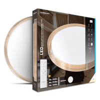 Modee LED Deckenleuchte 2x48W 3CCT 2700K-6500K 9120 Lumen IP20 Ø510x75mm Braun mit Fernbedienung