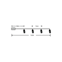 Modee LED Christmas string light 10 LEDs 2700K warm white battery powered plastic IP20 1.35m transparent wire