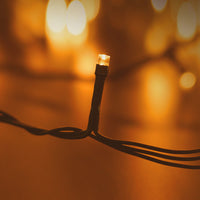 Modee LED Christmas String Light 200LED 20m Warm White with Adapter IP44 Green Wire