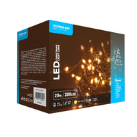 Modee LED Christmas String Light 200LED 20m Warm White with Adapter IP44 Green Wire