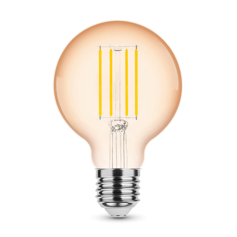 Modee LED Filament Amber Globe G80 4W E27 1800K 360 Lumen 320° Glühbirne aus Glas Nicht dimmbar