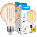 Modee LED Filament Amber Globe G80 4W E27 1800K 360 Lumen 320° Glühbirne aus Glas Nicht dimmbar