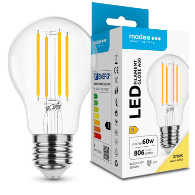 Modee LED Filamentlampe A60 7W E27 2700K 806 Lumen 360° Glas Nicht dimmbar