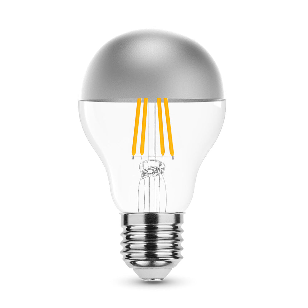 Modee LED Filament Lampe A60 E27 4W 2700K 400 Lumen 320° Silberkappe Glas Nicht dimmbar