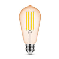 Modee LED Filamentlampe ST64 Amber 4W E27 1800K 360 Lumen 320° nicht dimmbar Glas