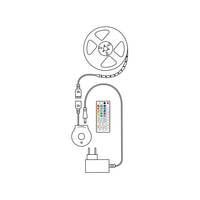 Modee LED Smart Strip 12W 3M IP20 mit Fernbedienung, Sensor, RGB + 2700K 480 Lumen für flexible Beleuchtung