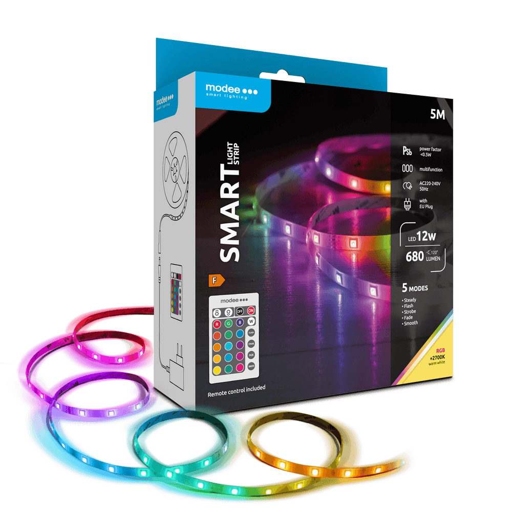 Modee LED Smart Strip 12W IP20 2700K+RGB 680 lumens 5M with remote control