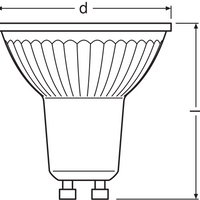 Performance LED Spot Reflektor GU10 PAR16 4.5W 350 Lumen 2700K 36D dimmbar ersetzt 50W