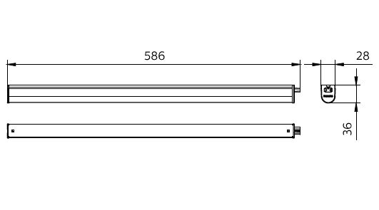 Philips BN021C LED mounting rail 10W 3000K 960 lumens 220-240V IP20 IK02 White 586mm
