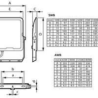 Philips BVP167 LED floodlight 30W 3300-3600 lumens 3000K 4000K 6500K IP65 IK07 Gray housing