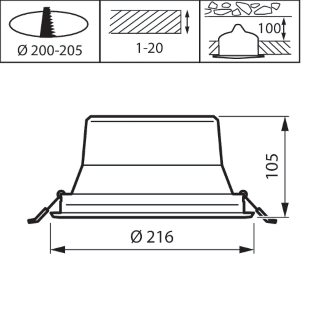 Philips CoreLine Downlight Gen5 DN142B 20W 3000K 2250 Lumen DALI dimmbar UGR19 IP20 Weiß