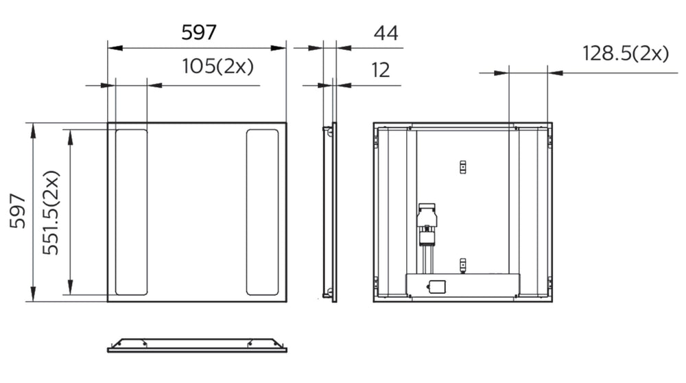 Philips CoreLine RC136B LED Panelleuchte 31W 4000K 3100-4300 Lumen DALI dimmbar 597x597mm Weiß IP20/IP44