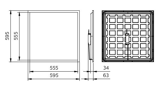 Philips LED Panelleuchte 32W 4000K 3200 Lumen 220-240V IP20 UGR22 CRI80 595x595mm Weiß