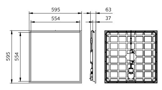 Philips LED-Panelleuchte 595x595mm 22W-31W 3000K-4000K 2900-4300 Lumen DALI dimmbar UGR19 IP20/44 Weiß