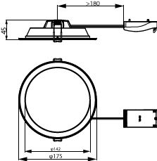 Philips Ledinaire SlimDownlight DN065B G4 LED 12W 1200 Lumen 3000K 4000K 6500K Weiß IP20 IP44 Ø175mm