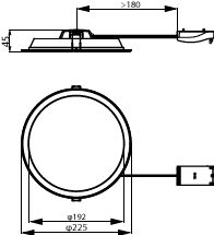 Philips Ledinaire SlimDownlight LED Einbaustrahler 19W 2000 Lumen 3000K 4000K 6500K IP20/44 Weiß Ø225mm