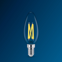 Philips MAS LEDLuster 2.5W E27 P45 Clear Glass Bulb, 2200K-2700K Warm Glow, 340 lumens, CRI 90, Dimmable