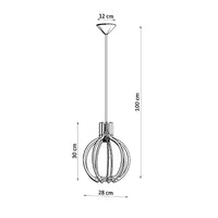 Sollux Lighting LED pendant lamp with E27 fitting, 220-240V, matte gold aluminum