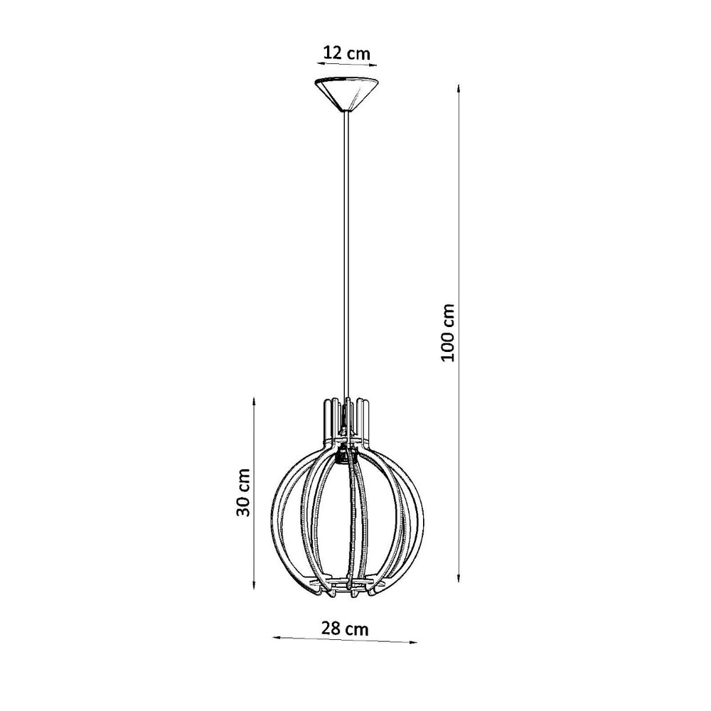 Sollux Lighting LED pendant lamp with E27 fitting, 220-240V, matte gold aluminum