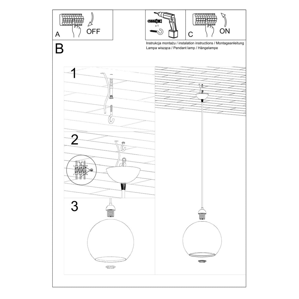 Sollux Lighting LED lamp 220-240V AC with IP20 rating - Yellow finish