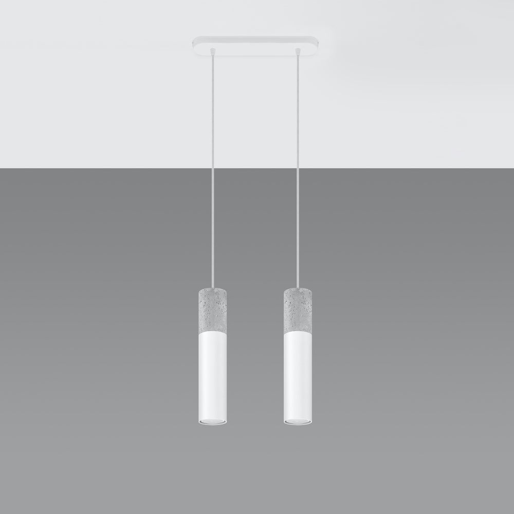 Sollux Lighting Borgio 2 LED Pendelleuchte weiß Beton 2 GU10 40W