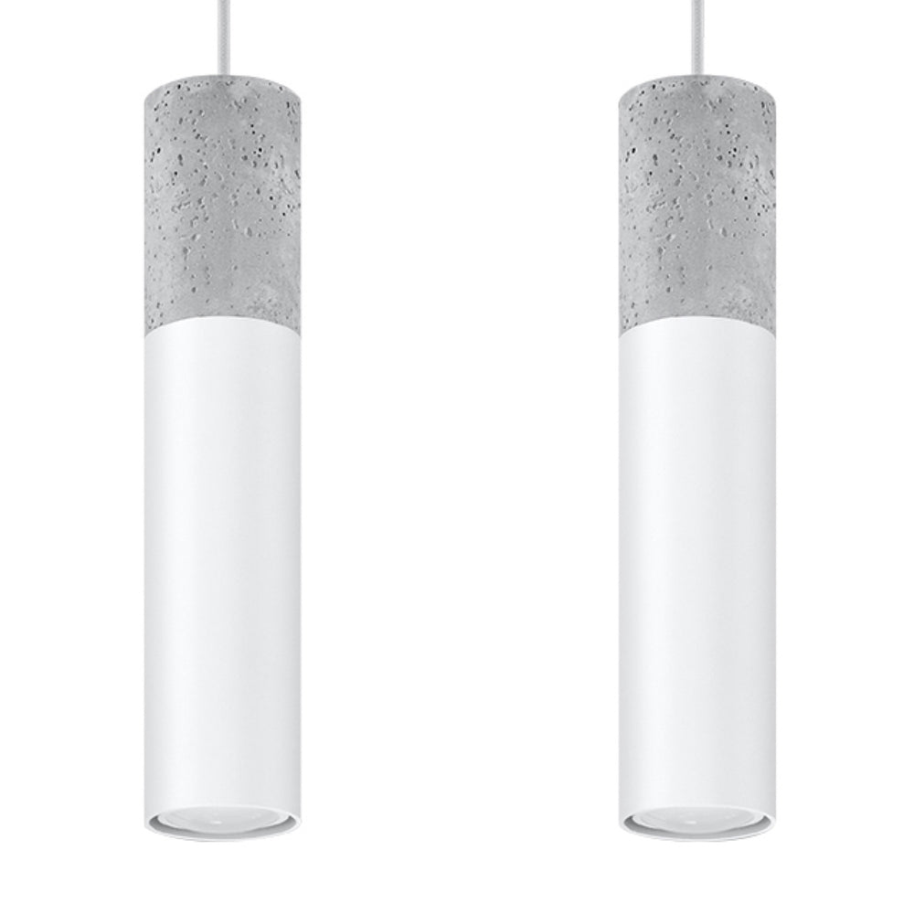 Sollux Lighting Borgio 2 LED Pendelleuchte weiß Beton 2 GU10 40W