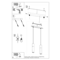 Sollux Lighting Borgio 2 LED Pendelleuchte weiß Beton 2 GU10 40W