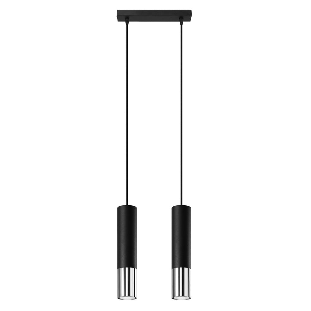 LED hanglamp zwart chrome with 2 x GU10 fitting by Sollux Lighting