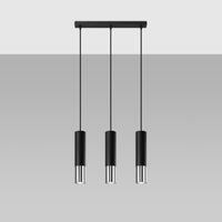 Led hanglamp zwart chrome loopez 3x gu10 fitting by sollux lighting