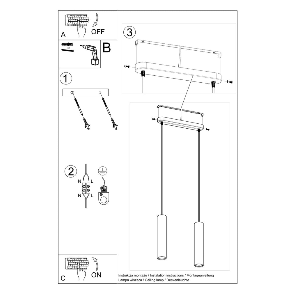 LED hanglamp beton LUVO by Sollux Lighting with E27 fitting 220-240V
