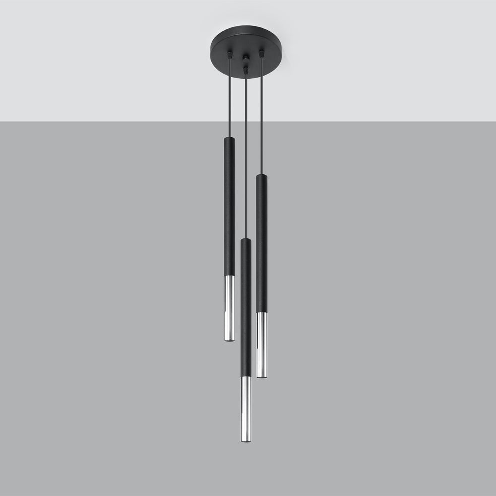 Sollux Lighting black chrome led pendant MOZAICA - E27 socket, 104mm length, 220-240V AC