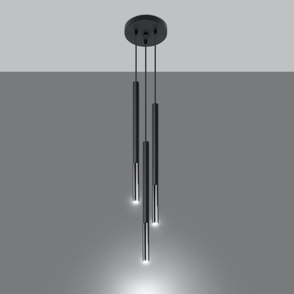 Sollux Lighting black chrome led pendant MOZAICA - E27 socket, 104mm length, 220-240V AC