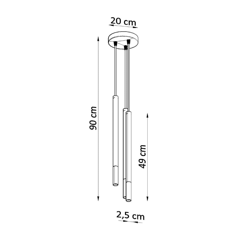 Sollux Lighting black chrome led pendant MOZAICA - E27 socket, 104mm length, 220-240V AC