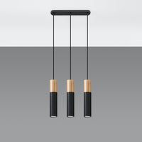 Sollux Lighting Pablo 3 Pendelleuchte schwarz 3 Leuchtmittel 900mm Höhe LED kompatibel