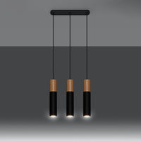 Sollux Lighting Pablo 3 Pendelleuchte schwarz 3 Leuchtmittel 900mm Höhe LED kompatibel