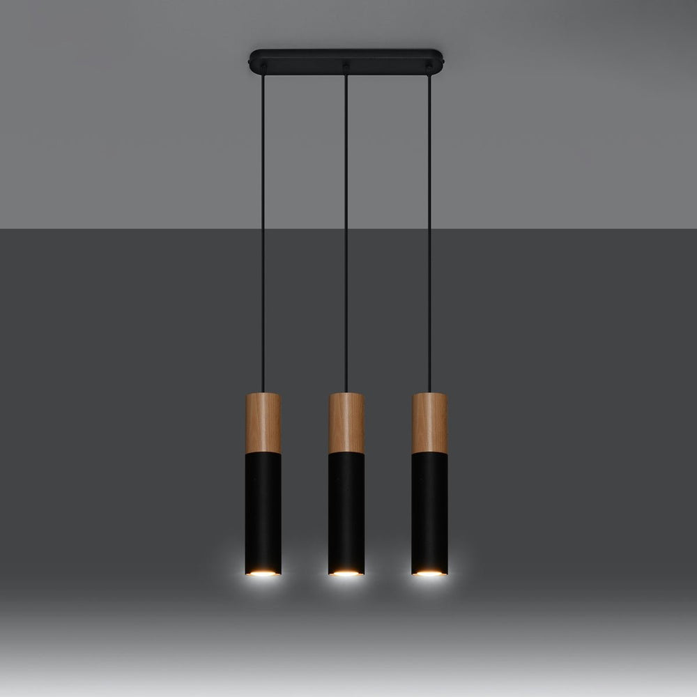 Sollux Lighting Pablo 3 Pendelleuchte schwarz 3 Leuchtmittel 900mm Höhe LED kompatibel