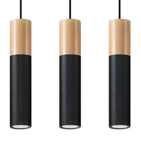 Sollux Lighting Pablo 3 Pendelleuchte schwarz 3 Leuchtmittel 900mm Höhe LED kompatibel