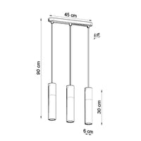 Sollux Lighting Pablo 3 Pendelleuchte schwarz 3 Leuchtmittel 900mm Höhe LED kompatibel