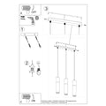 Sollux Lighting Pablo 3 Pendelleuchte schwarz 3 Leuchtmittel 900mm Höhe LED kompatibel