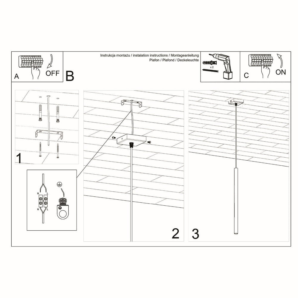 Sollux Lighting LED hanglamp zwart pastelo with G9 socket and 50W power