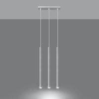 LED pendant lamp white PASTELO - 3 x G9 base with aluminum finish