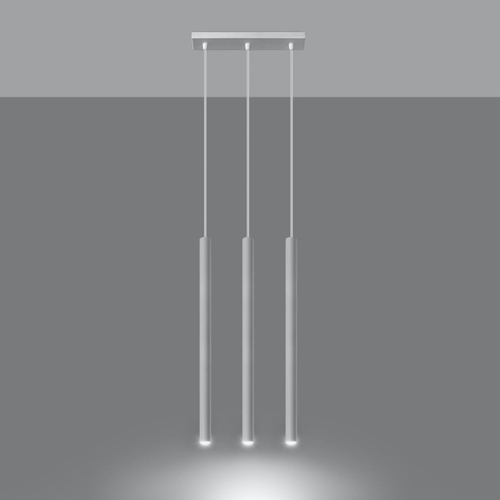 LED pendant lamp white PASTELO - 3 x G9 base with aluminum finish