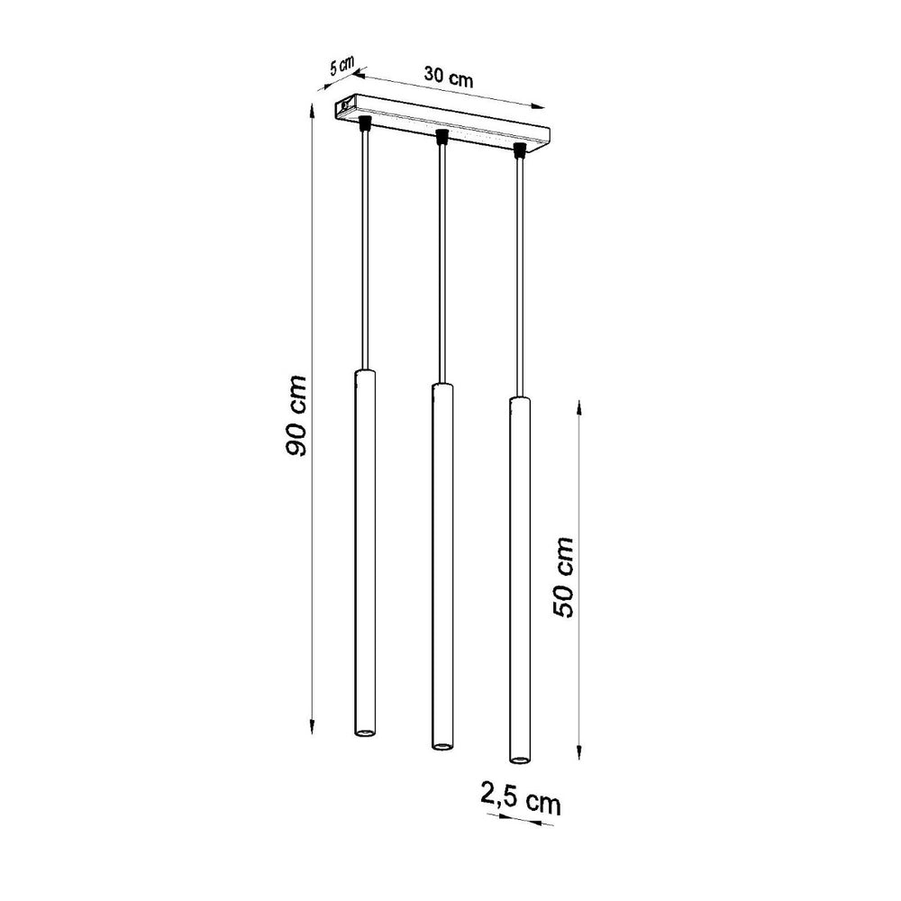 LED pendant lamp white PASTELO - 3 x G9 base with aluminum finish