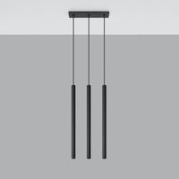 LED pendant lamp black PASTELO - 3x G9 base by Sollux Lighting