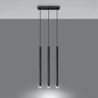 LED pendant lamp black PASTELO - 3x G9 base by Sollux Lighting