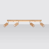 Deckenspot BERG 4 Holz Natur - 4x GU10 Fassung - max. 4x40W - exkl. LED's