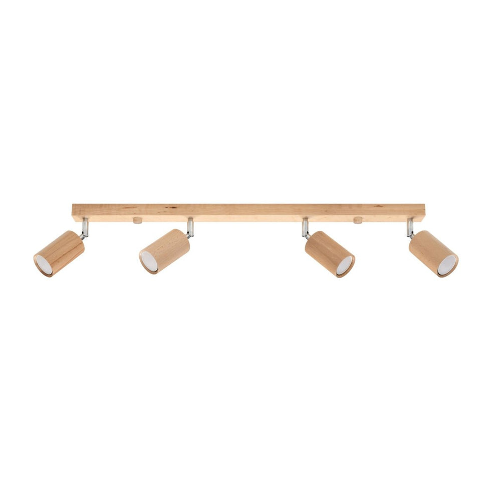 Deckenspot BERG 4 Holz Natur - 4x GU10 Fassung - max. 4x40W - exkl. LED's