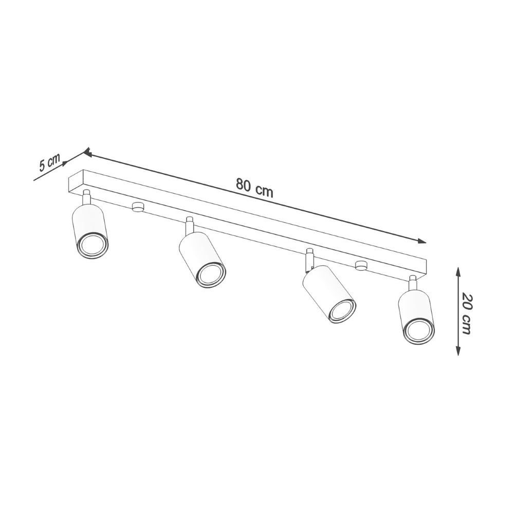 Deckenspot BERG 4 Holz Natur - 4x GU10 Fassung - max. 4x40W - exkl. LED's