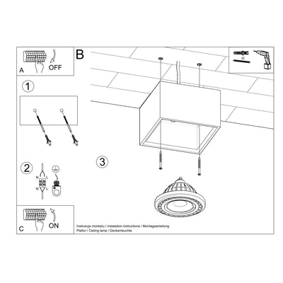 Plafondspot Quatro 1 natuurlijk hout LED lamp 220-240V 50-60Hz